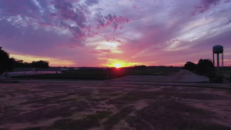 droning towards a very colorfully sunset in loxley alabama