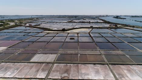 aerial view saline soil in salt lake