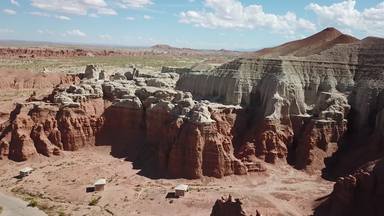 Rock formations in the desert landscape