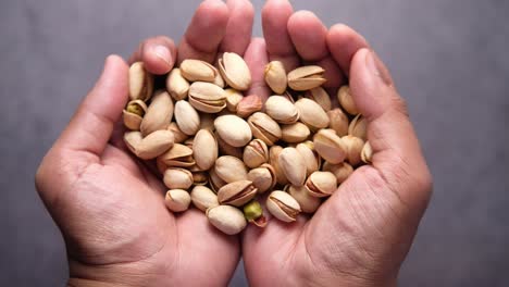 pistachios in hands