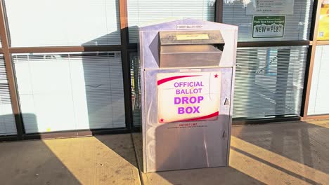 official ballot drop box voting booth for mail-in voting in american democratic election for president or other government legislation