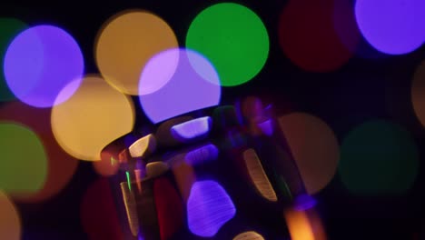 christmas blur background. shimmering colored circles defocused christmas lights video