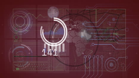 digital data processing animation over world map with india highlighted