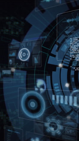 animación de iconos y procesamiento de datos a través del escaneo de alcance