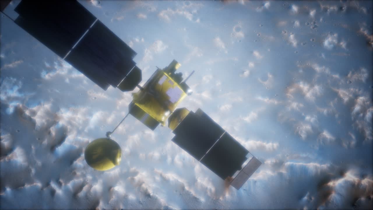 topógrafo global en órbita alrededor del planeta marte