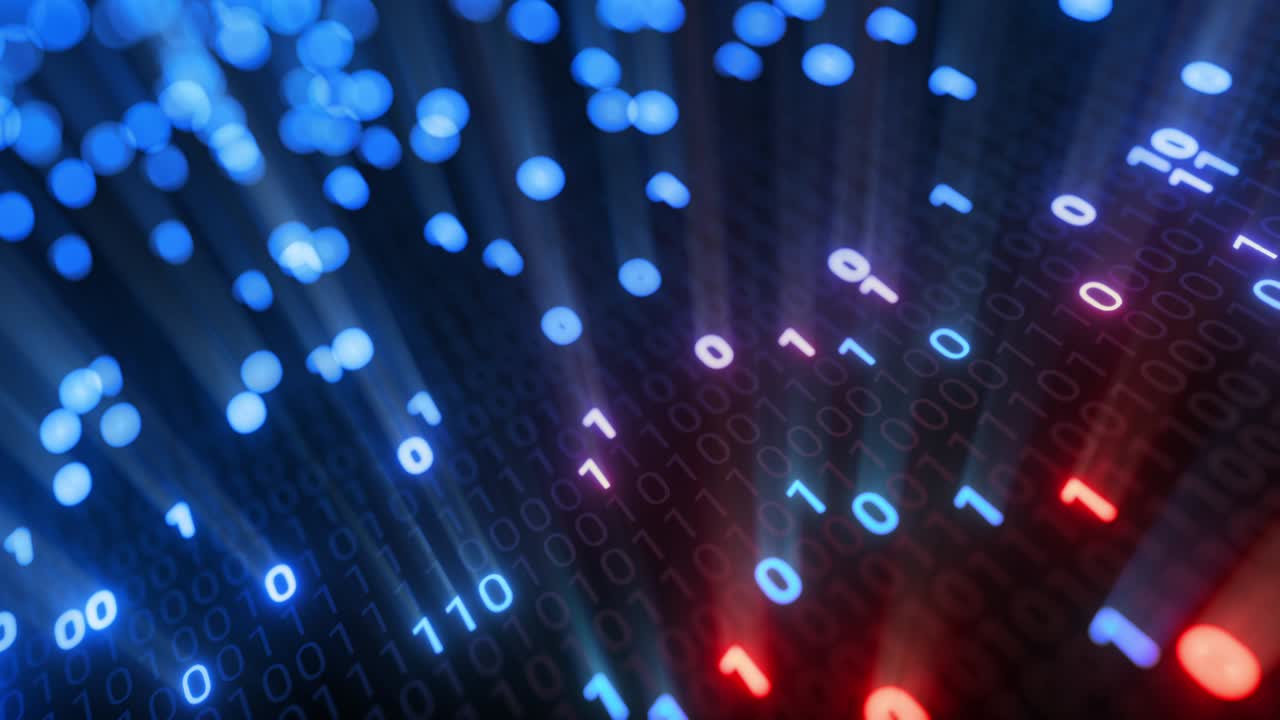 hacking de código binario digital matriz 01 bucle de fondo.