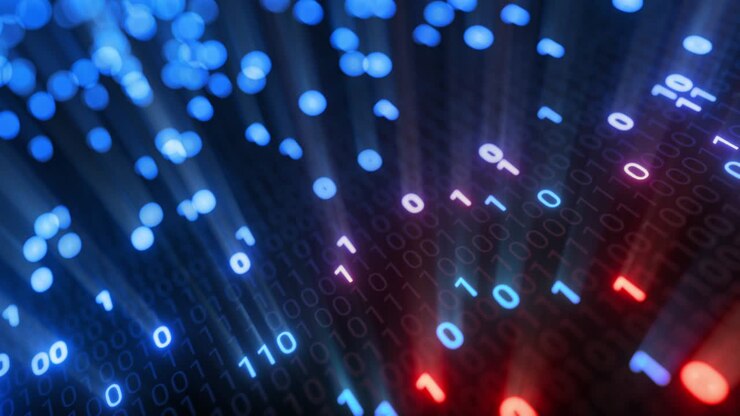 Sfondo in loop con matrice di codice binario digitale 01 per hacking