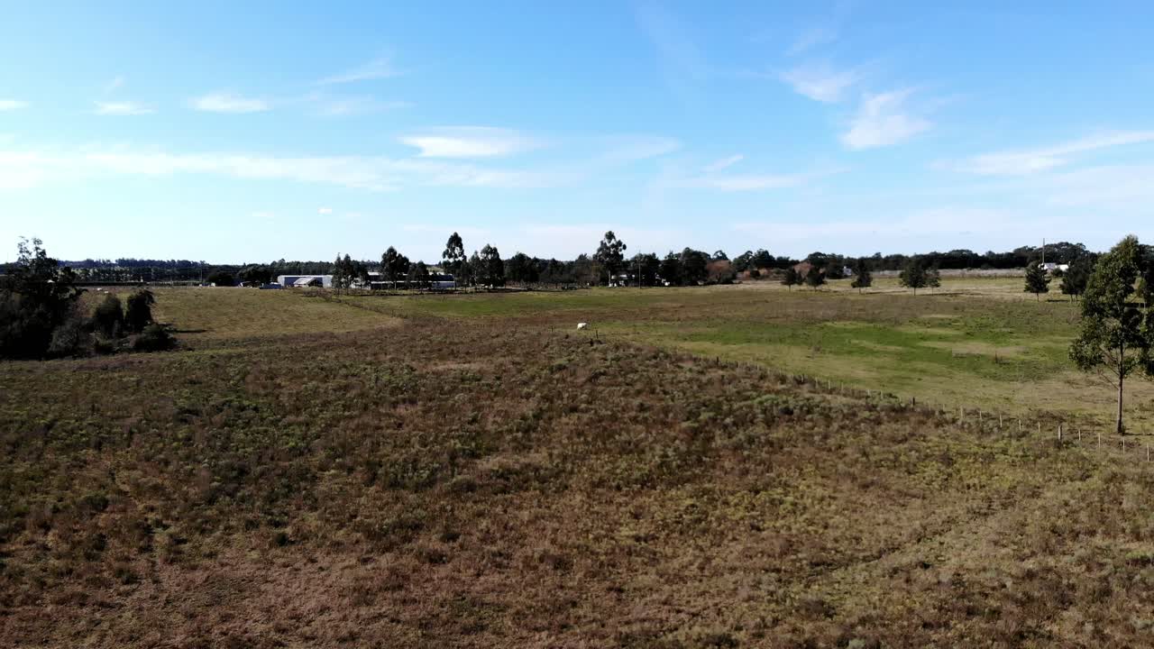 vista aerea del campo un dia soleado ubicado en canelones uruguay