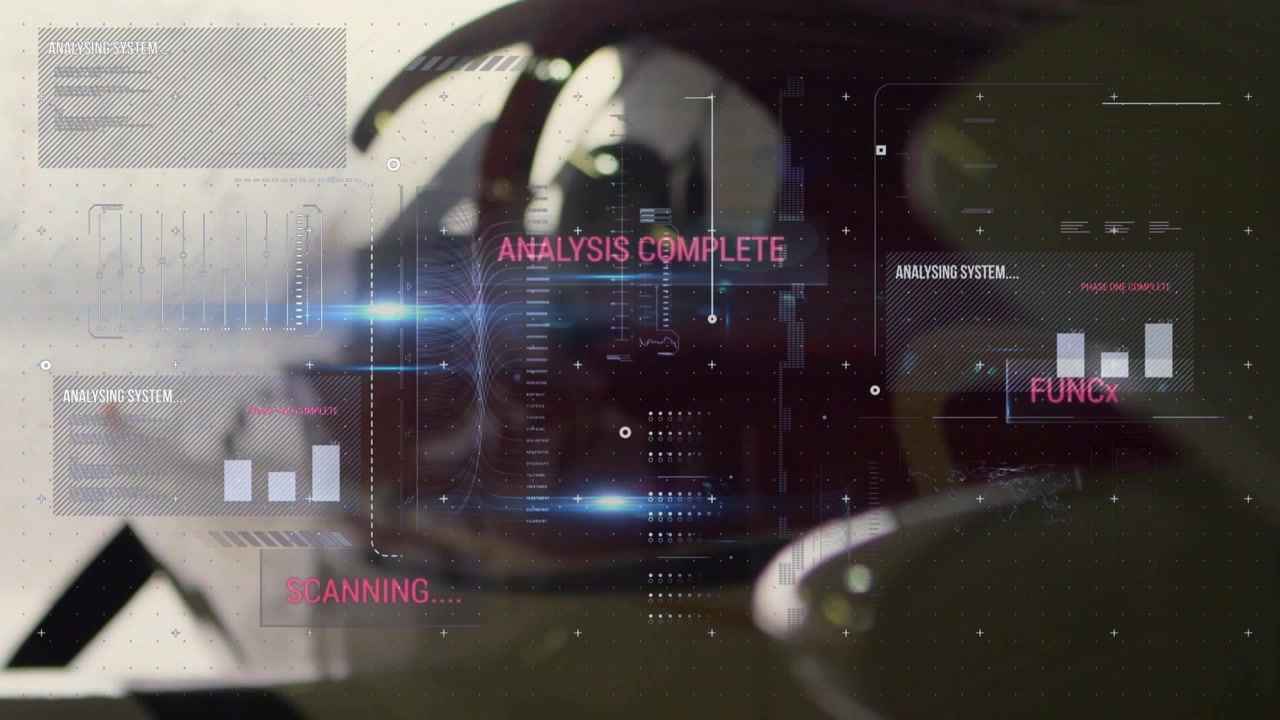 On power-up gimbal lens flickering HUD, scanning and analysing diagnostics, updating to functioning