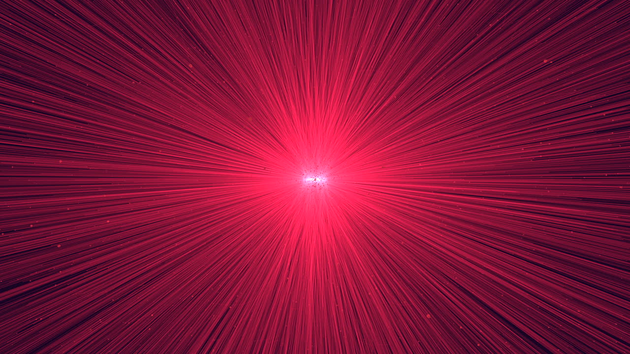 Vibrant red burst of light emanating from the center and spreading outward, indicating an explosive release of energy or radiation