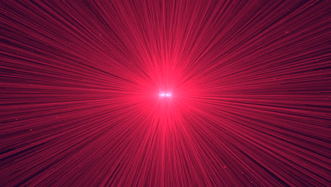 vibrant red burst of light emanating from the center and spreading outward, indicating an explosive release of energy or radiation