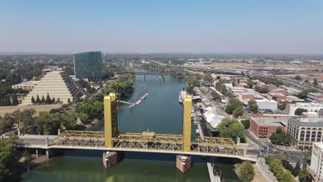 tower bridge sacramento california aerial view