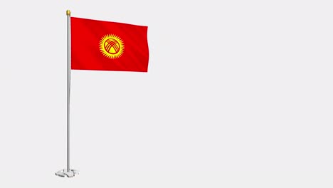 video de bucle de la bandera de kirguistán revoloteando en el viento, video en cámara lenta de 4k, con canal alfa