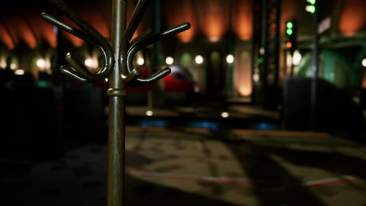 복도 에 있는 나무 의 코트 랙 의 근접