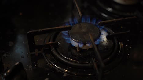 dirty gas stove in the kitchen