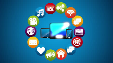 dispositivos de tecnología moderna e interacciones digitales