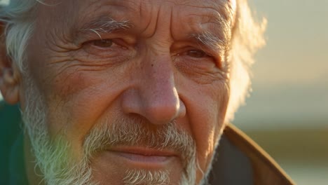 close-up portrait of a smiling senior man