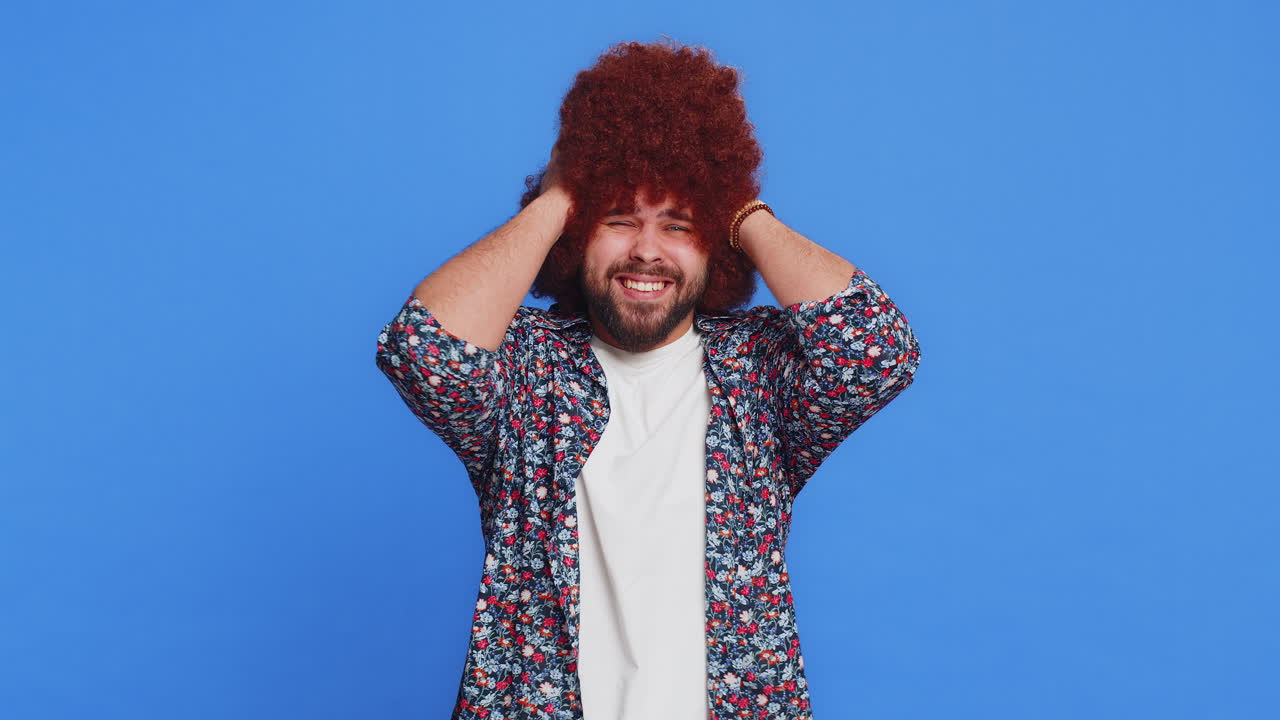 Irritated frustrated man screams from stress tension problems shock rage nervous quarrel fear shock