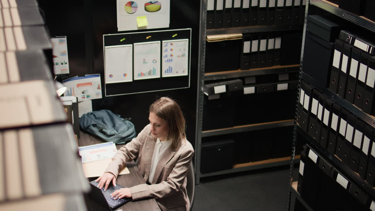 A woman working in her office