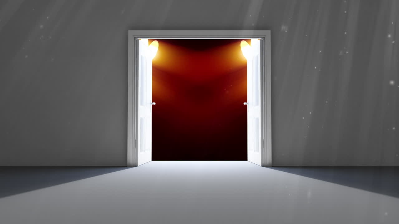 Animation of spot lights over open door