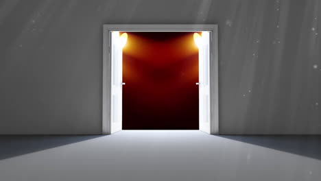 Animation of spot lights over open door