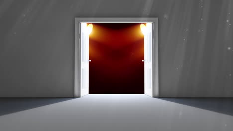 animation of spot lights over open door