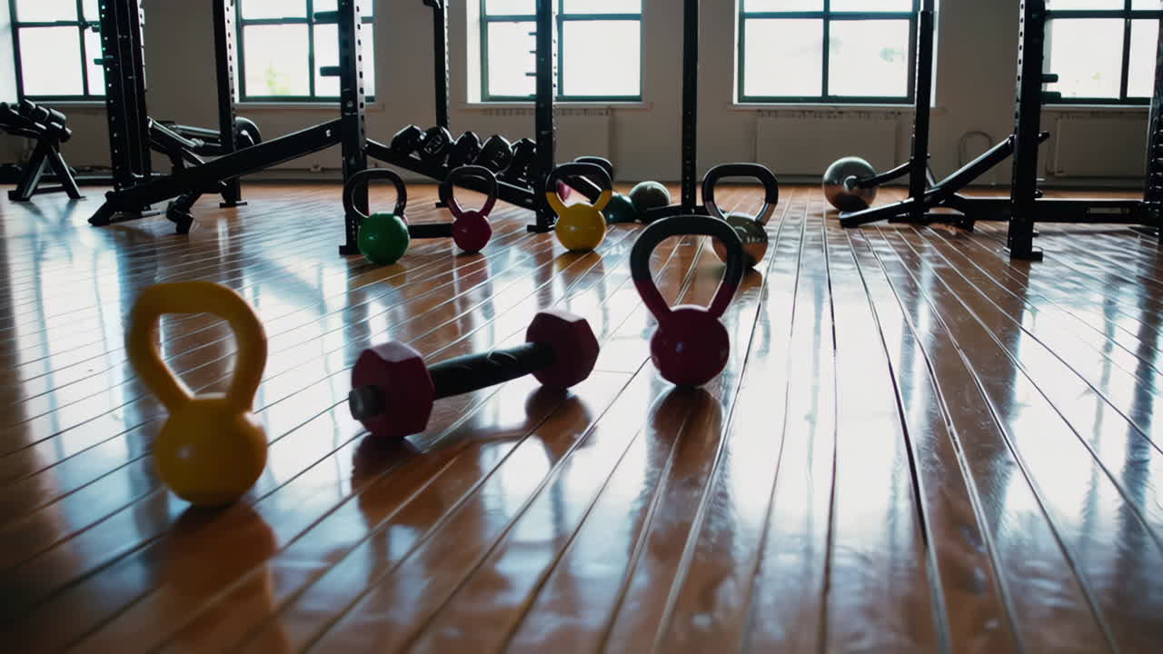 Kettlebells in a Gym