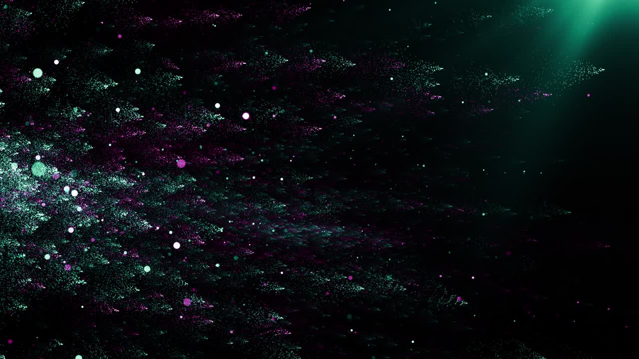 Particles green pink event game trailer titles cinematic concert stage background loop