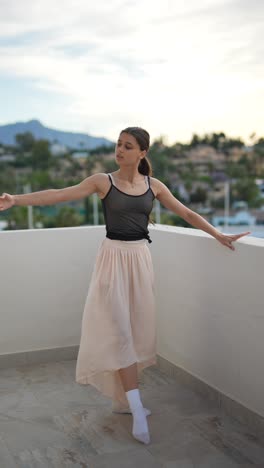 ballet dancer on a rooftop