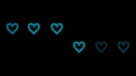 patrón de corazones azules con neón