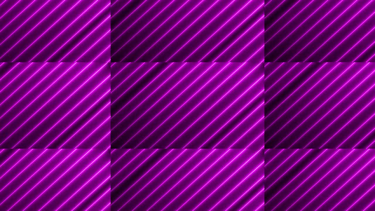 animación de línea brillante geométrica de luz de neón de color púrpura. fondo de movimiento de línea de neón animado.