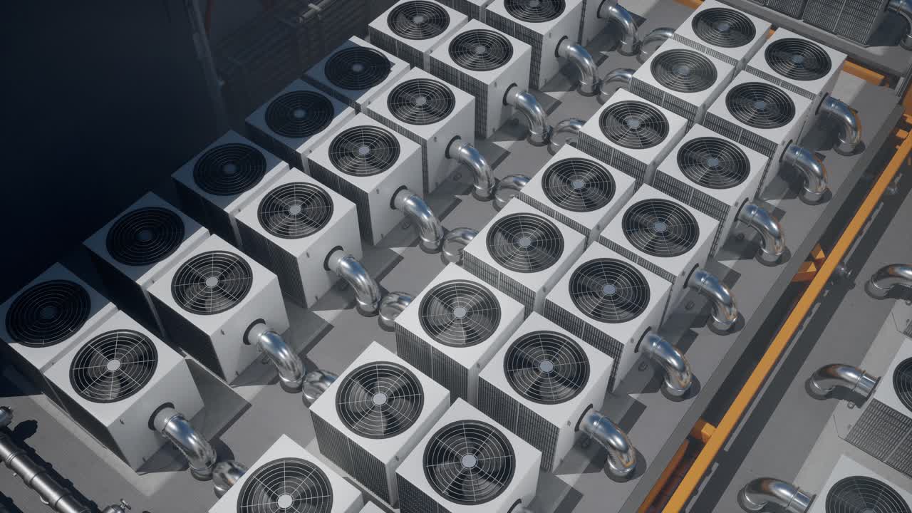 Array of HVAC Units on a Rooftop of a Modern Building
