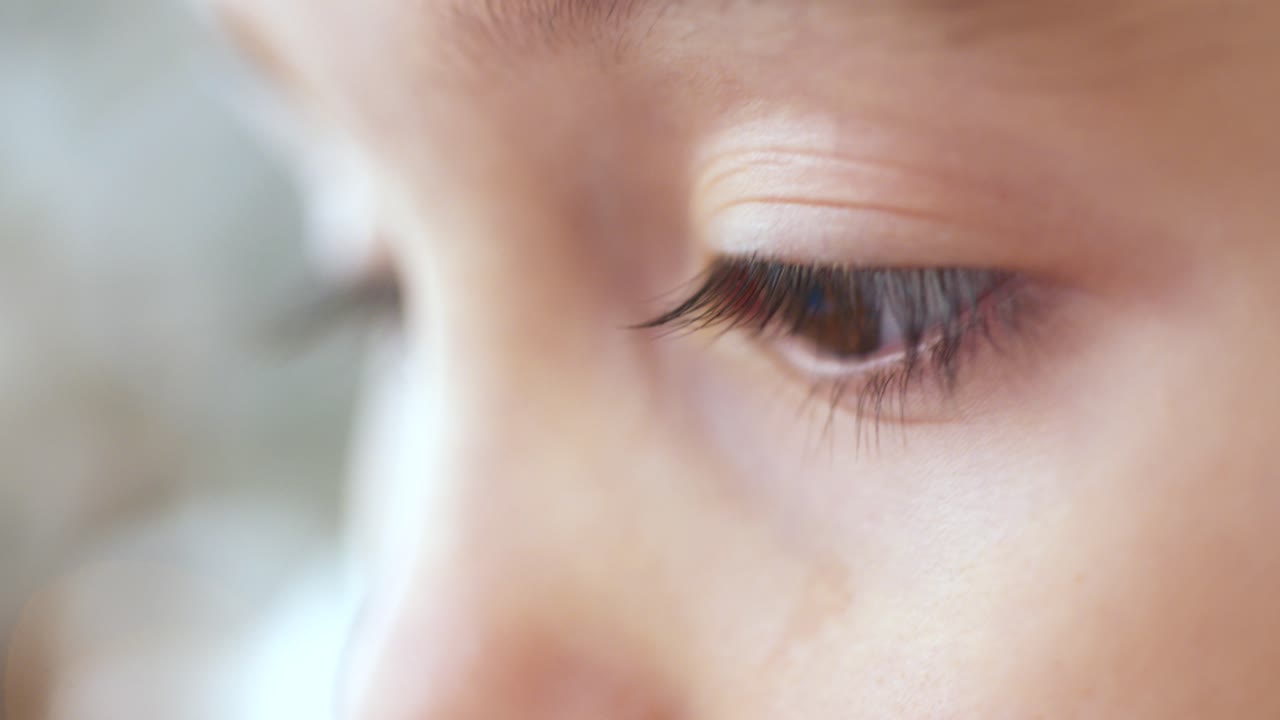 어린이의 얼굴의 클로즈업