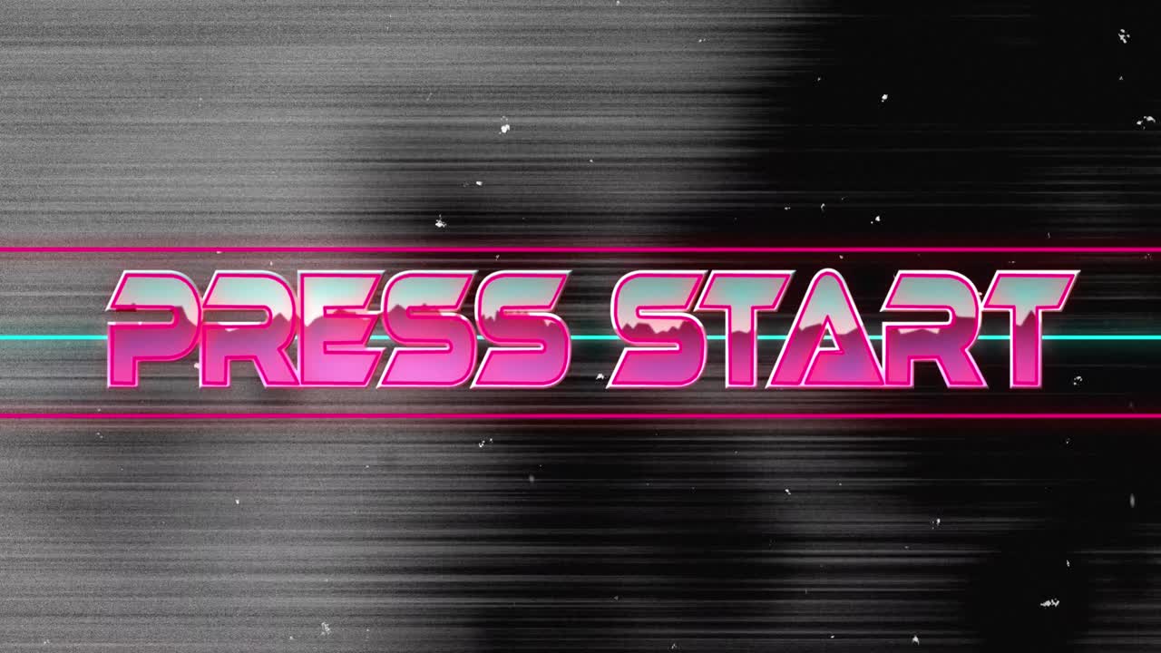 Animazione del testo "premi start" su macchie