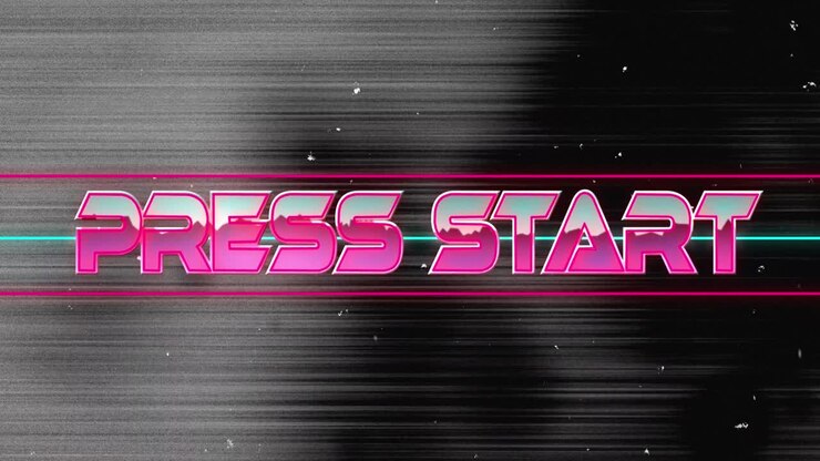 Animazione del testo "premi start" su macchie