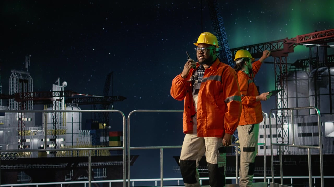 Koordinering af forsyningsruter, oliekrise og radiooperatør på offshore-rig