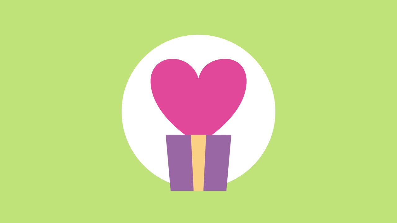 carta animata di san valentino con regalo e cuore