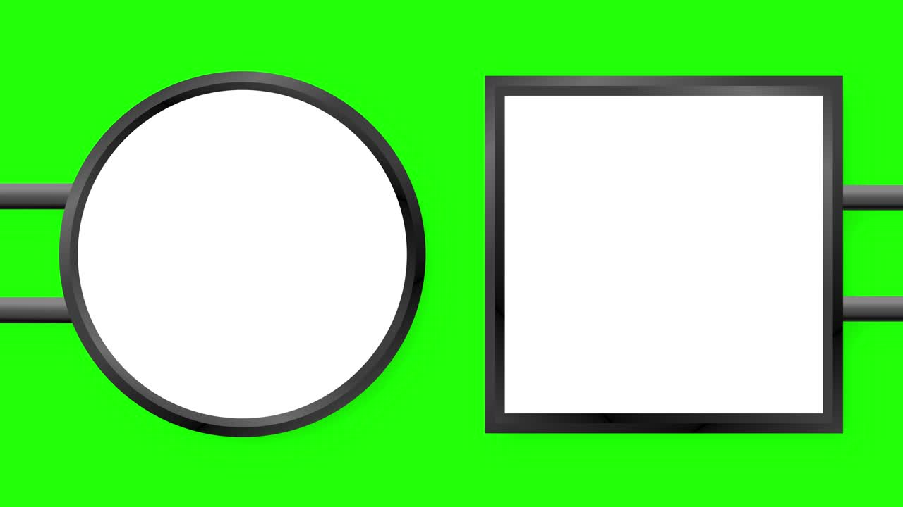 Circular signboard mock up isolated on gray background. Circular illuminated lightbox with empty space for design. Motion graphics.