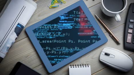 Digital-composition-of-data-processing-on-screen-of-digital-tablet-on-office-table