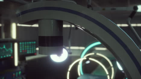 a futuristic operating room with medical equipment