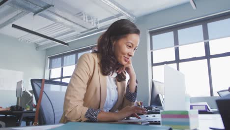 businesswoman working in modern office