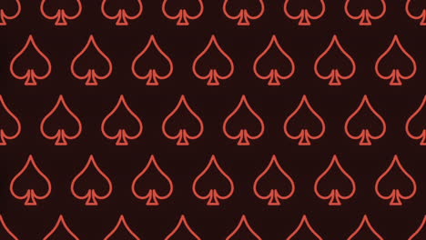 seamless neon red spades pattern on black gradient