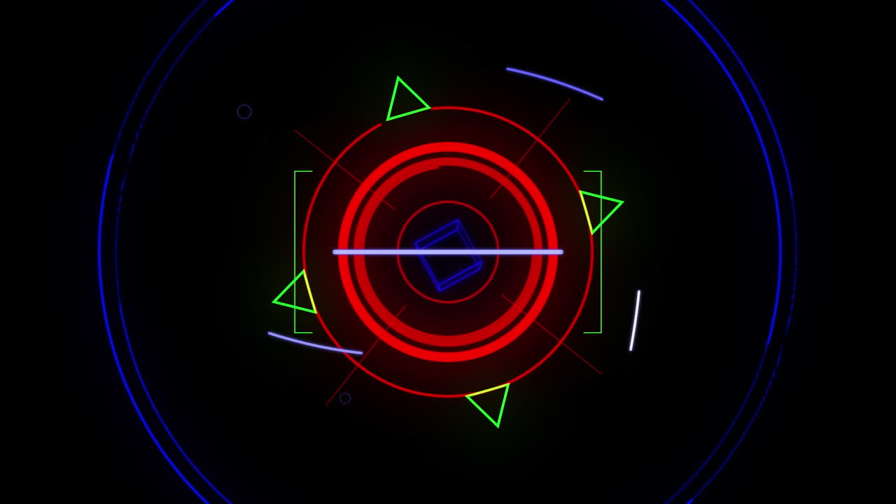 animación del ojo digital y el escaneo de alcance a color sobre fondo negro