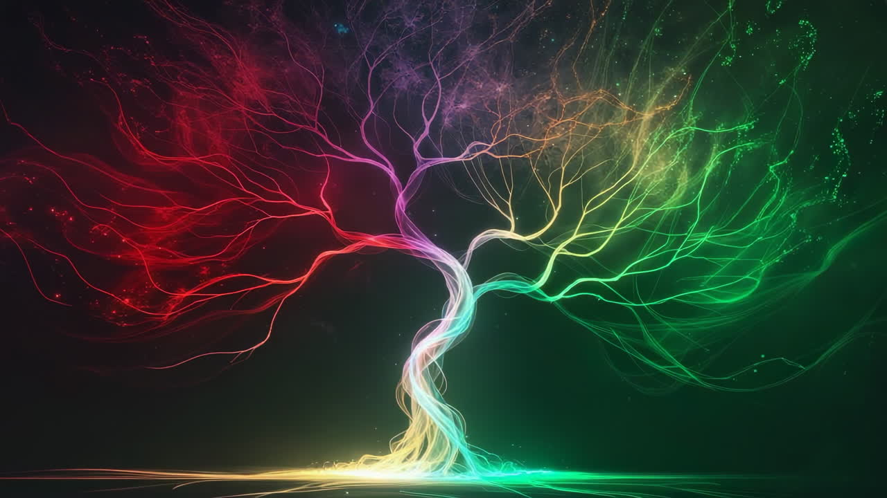 Vibrant Abstract Tree of Light