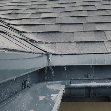 rain drain into gutters on the roof of the house 3