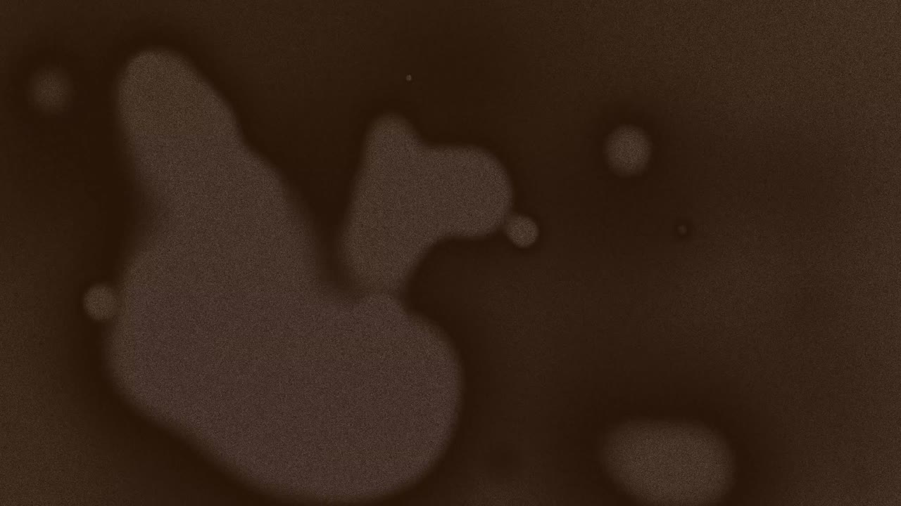 다수의 갈색 스플로지와 라인이 끊임없는 루프로 움직이는 애니메이션