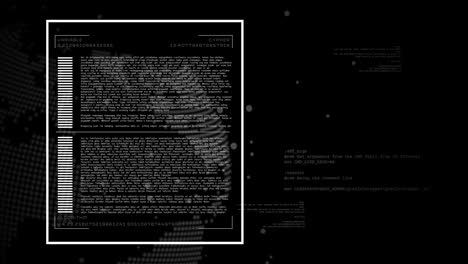 animation of globe and data processing over black background