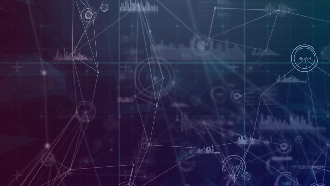 Animation of network of connections in navy space
