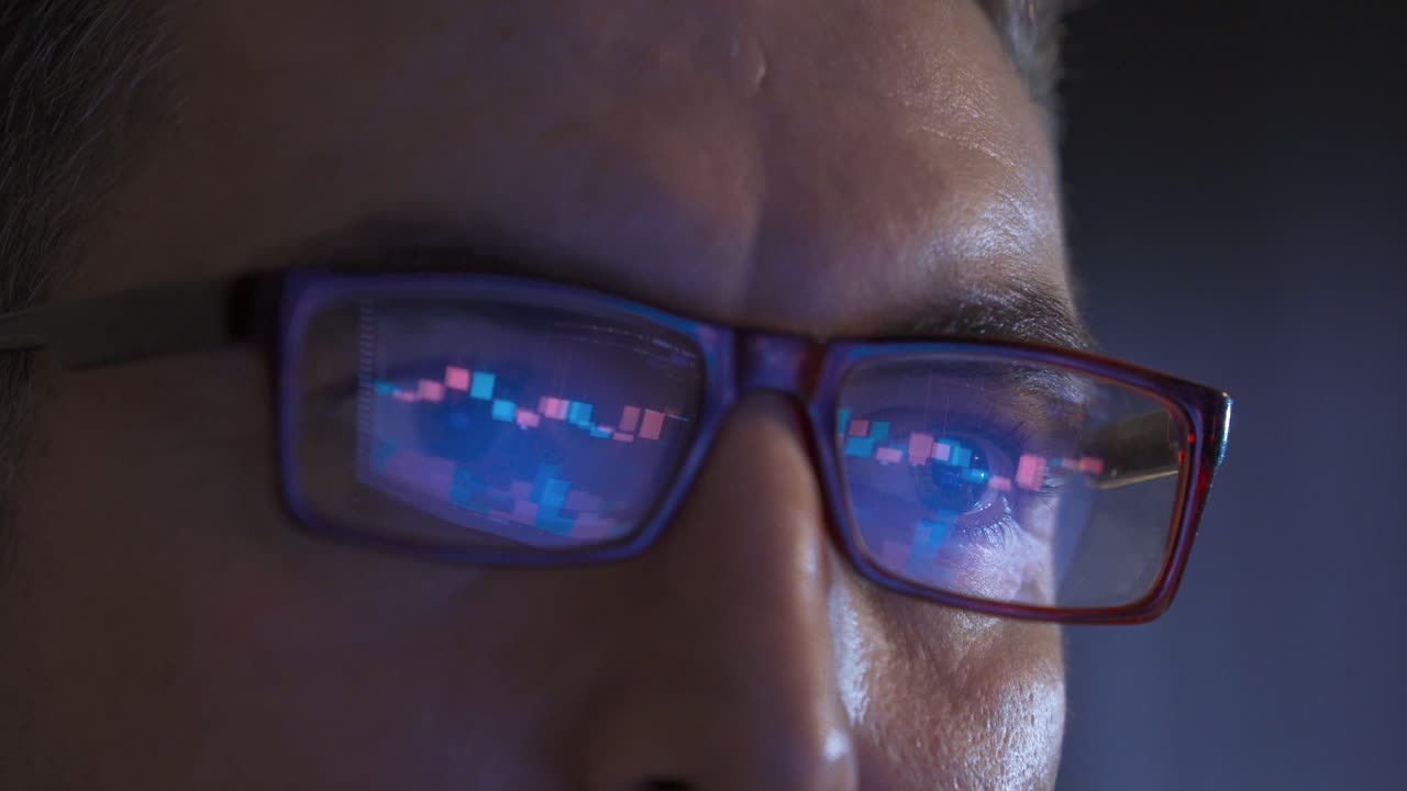 Close-up stock market monitoring.