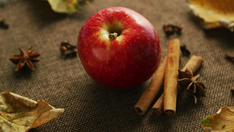 ripe apple with aromatic spices